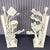 White 1990s Hand Carved Wood Banana Plant Lamps Finished in White Plaster - A Pair For Sale - Image 8 of 14
