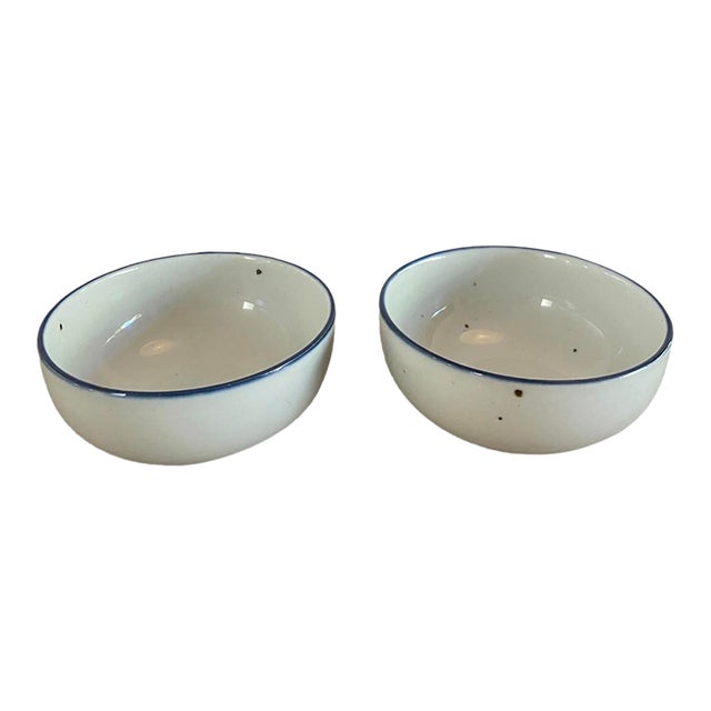 Vintage Dansk Blue Mist Individual Salad Bowls - Pair - Denmark Blue Stamp For Sale