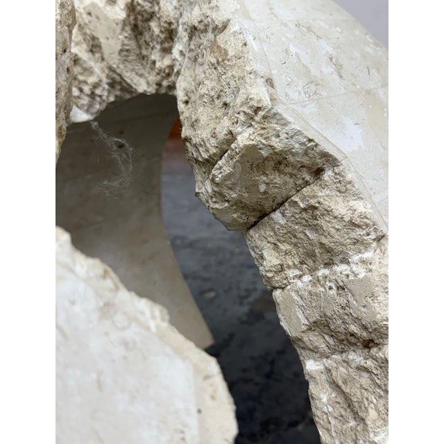 Glass Sculptural Travertine Coffee Table, 1970s For Sale - Image 7 of 12