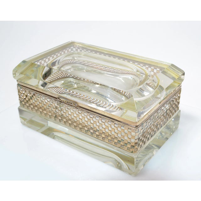 Glass Art Deco Italian Murano Glass & 24k Gold Plate Jewelry Case Mandruzzato Style For Sale - Image 7 of 13
