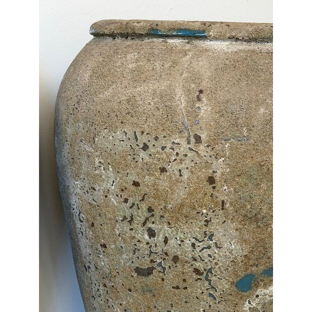 Pair of Monumental Antique Water Jars - Large With Original Turquoise Glaze For Sale - Image 4 of 15