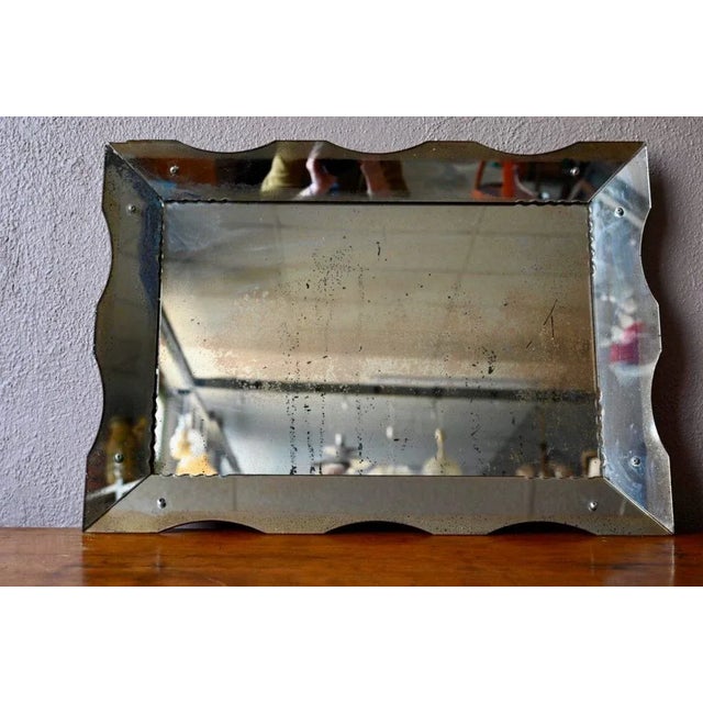 Gray Large Patinated Venetian Mirror For Sale - Image 8 of 16