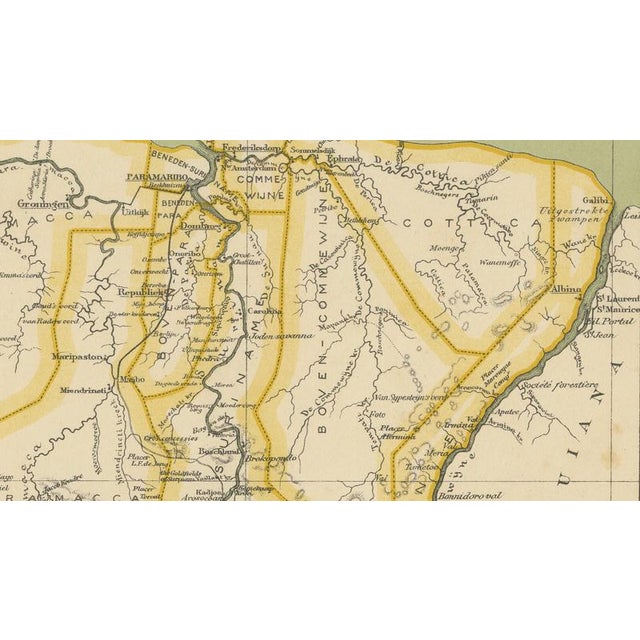 Paper Antique Dutch Colonial Map with Districts, 1905 For Sale - Image 7 of 11