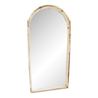 1930's French Farmhouse Carved Arched Rustic Door/Mirror/80.5" For Sale