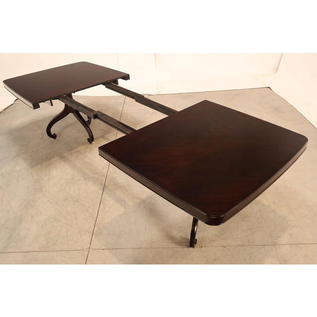 2000 - 2009 Thomasville Transitional Style Double Pedestal Mahogany Dining Table For Sale - Image 5 of 18