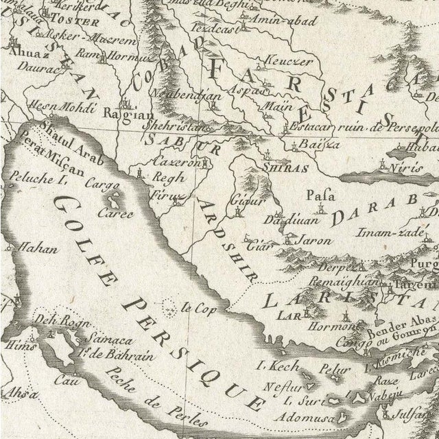 Paper Antique Map of Middle East and Georgia by Bonne, 1780 For Sale - Image 7 of 12