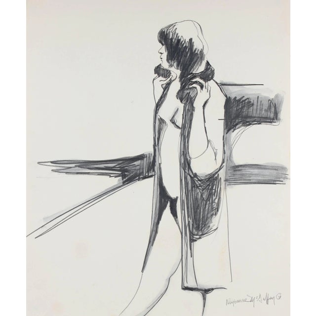 Alysanne McGaffey Bay Area Figurative Sketch in Graphite, Circa 1960 Circa 1950-1960 For Sale