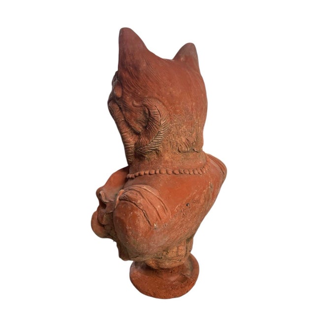 Vintage Anthropomorphic Cat Terracotta Bust For Sale - Image 4 of 8