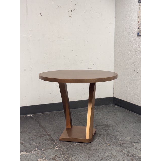Metallic Gold Occasional Side Table For Sale - Image 4 of 12
