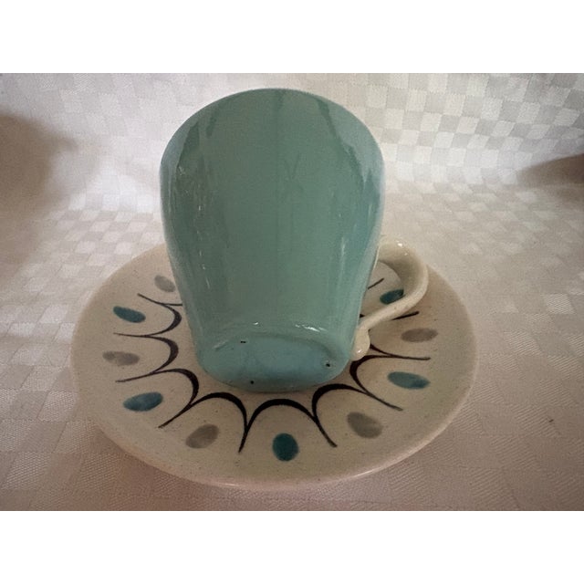 Mid-Century Modern 1950s Metlock Mid Century Modern Cups and Saucers - 16 pcs For Sale - Image 3 of 12
