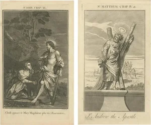 Durand, Christ's Resurrection & St. Andrew the Apostle, 1735, Engravings, Set of 2