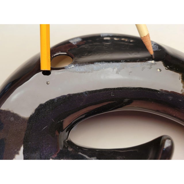 Black 1960s Atomic Mid Century Ashtray For Sale - Image 8 of 9