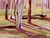 Intervals by Hadley Rampton | Oil on Canvas Landscape with trees and shadows. For Sale - Image 4 of 4
