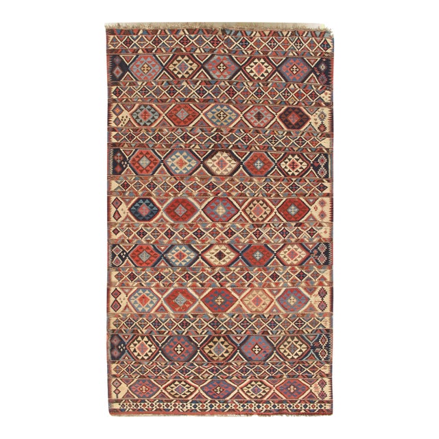Vintage Caucasian Shirvan Kilim, 7' X 11'8 For Sale