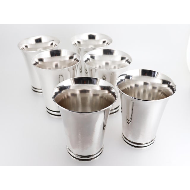 Antique Set of 6 Georg Jensen Sterling Silver 'Pyramid' Cocktail Cups No. 600 A For Sale In Philadelphia - Image 6 of 12