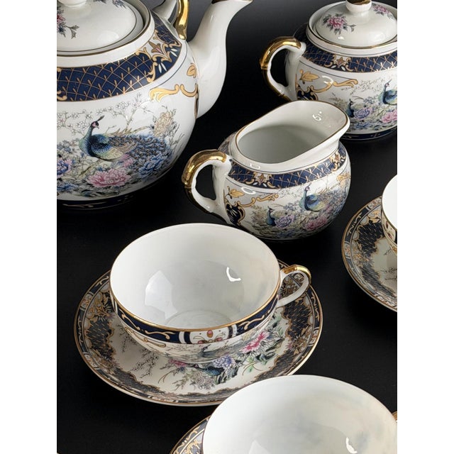 1960s Japanese Lithophane Geisha Tea Set for Six from Maruko, 1960s, Set of 21 For Sale - Image 5 of 17