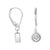 Classic and simple, these sterling silver dangle earring will never go out of style. A single bezel set round cut diamond...