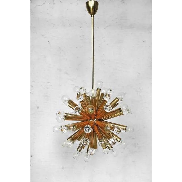 Gilt Brass Pendant Lamp with Swarovski Balls from Ernst Palme, 1960s For Sale - Image 4 of 18