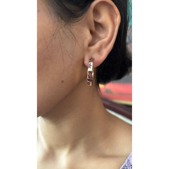 Early 21st Century Natural ruby 0.31cts earring in 18k gold For Sale - Image 5 of 18