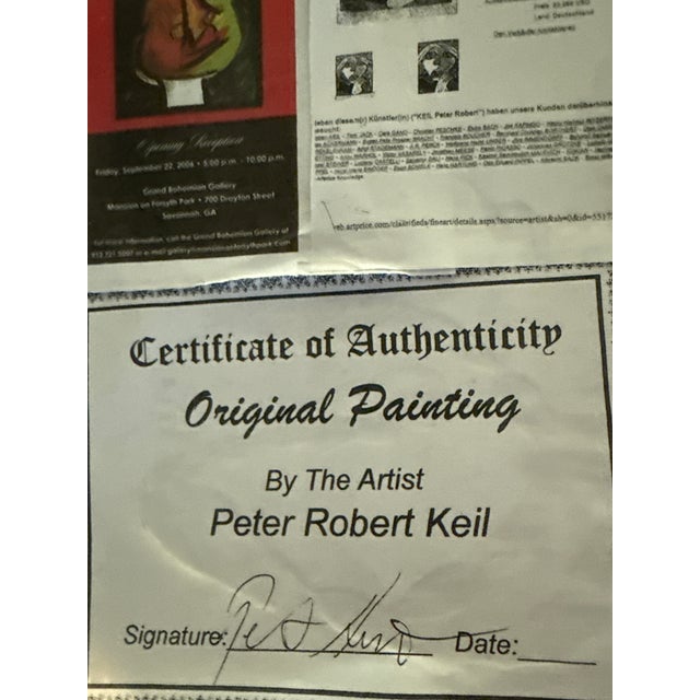 1970s Peter Keil Original Cubist Portrait Painting For Sale In Atlanta - Image 6 of 6