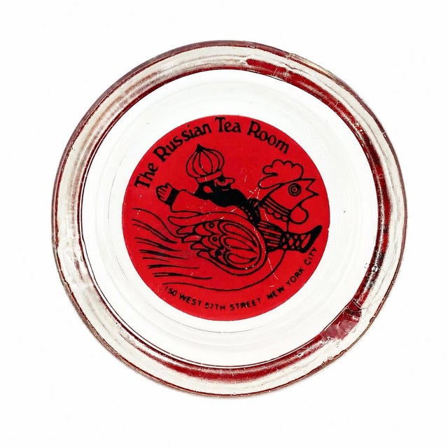 Vintage Russian Tea Room Nyc Restaurant Glass Ashtray New York City For Sale - Image 4 of 10