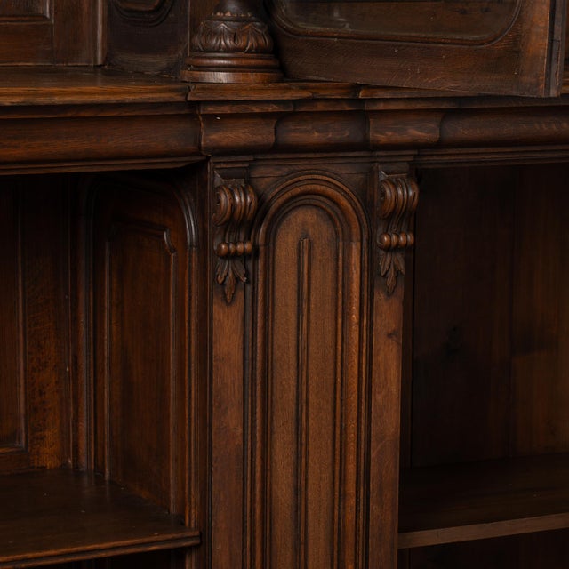 Late 19th Century Large French Oak Bookcase Display Cabinet For Sale - Image 13 of 17
