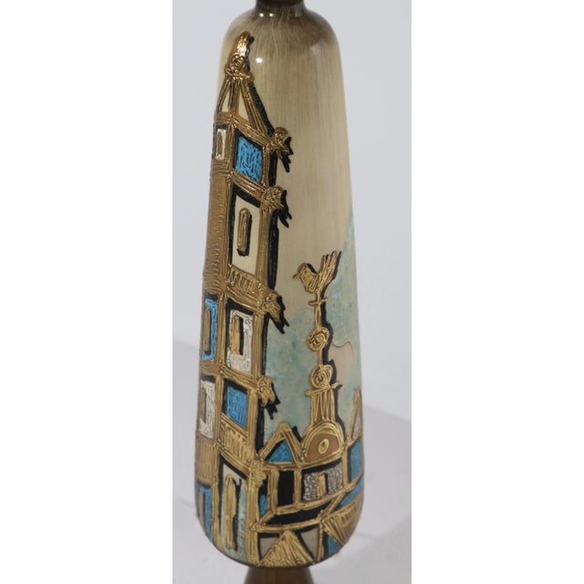 Mid 20th Century Brutalist Table Lamps with Original Silver Finish Shades after James Mont - A Pair For Sale - Image 5 of 12