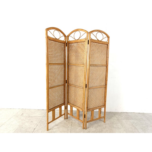 Wood Bamboo Room Divider, 1970s For Sale - Image 7 of 9