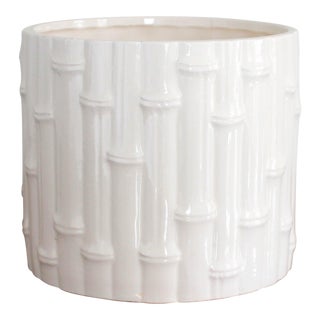 Vintage Ceramic Faux Bamboo Planter For Sale