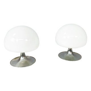 Mid-Century Italian Mushroom Table Lamps attributed to Goffredo Reggiani for Reggiani, 1970s, Set of 2 For Sale