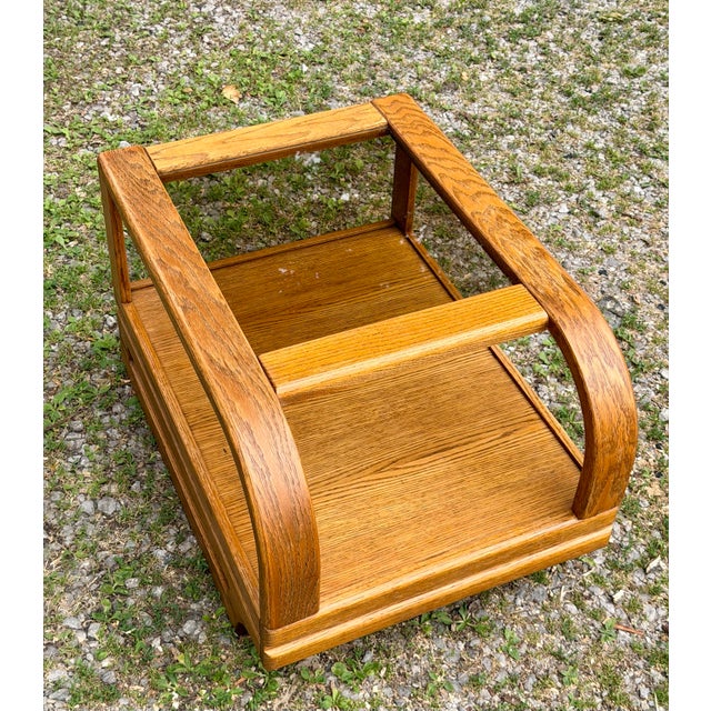 1980s Post Modern Lou Hodges Inspired Oak & Smoked Glass Living Room Set by the Stratford Company For Sale - Image 9 of 12