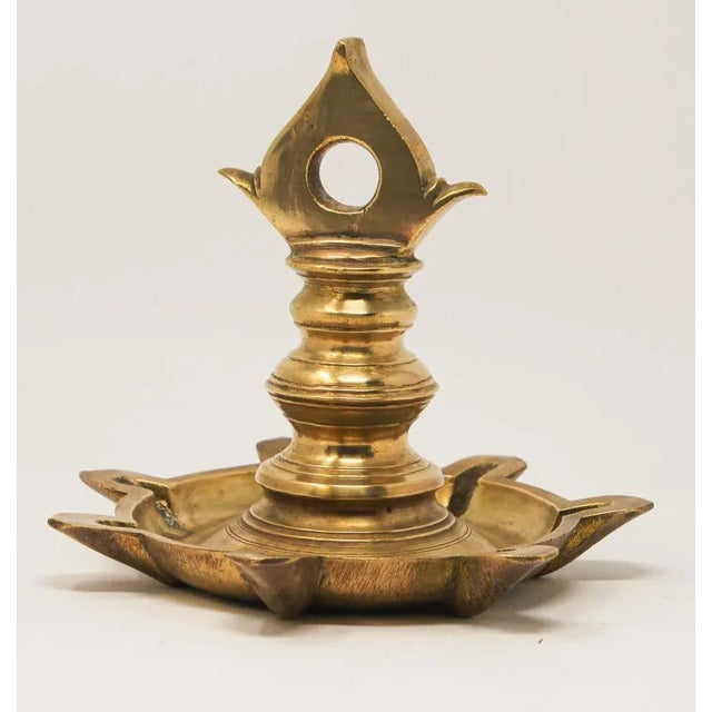 Metal Brass Oil Lamp Traditional Temple Religious Asian Hindu Diya Art India 1900 For Sale - Image 7 of 13