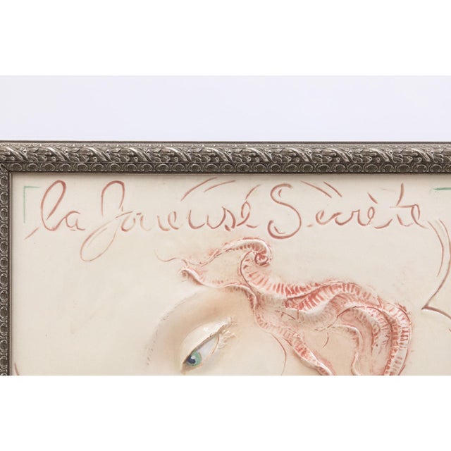 Figurative Frank Gallo La Jousese Secret Signed Figurative Ceramic Tile 19/200 Framed 1980s For Sale - Image 3 of 7