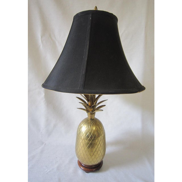 1970s Vintage Brass Pineapple Lamp With Shade Chairish