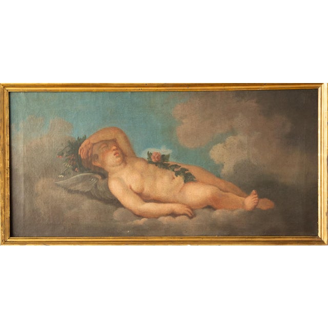 Early 18th Century Venetian School Artist, Cherubs, Late 18th Century, Oil on Canvases, Framed, Set of 2 For Sale - Image 5 of 10