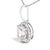 Contemporary 10K White Gold White Topaz and 1/10 Cttw Diamond Accent Halo Pendant Necklace For Sale - Image 3 of 5
