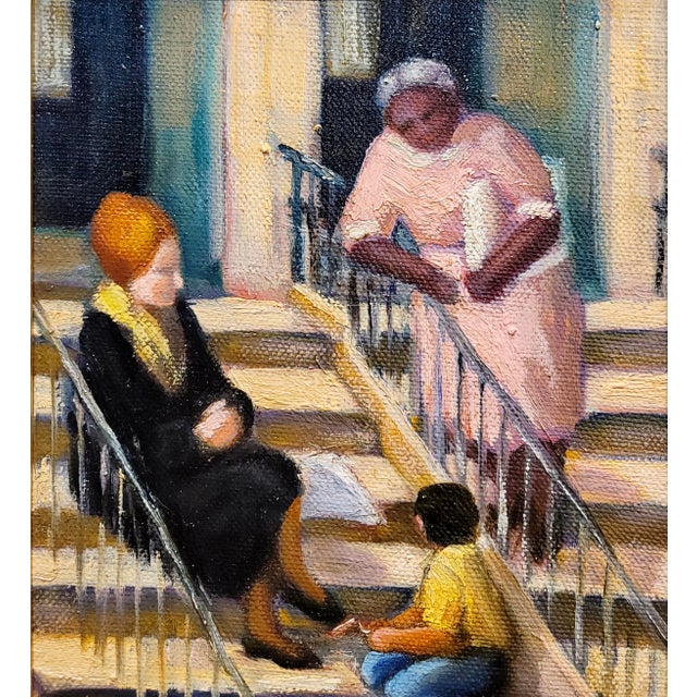 American Mabel Alvarez - Mother ,Son & Her Black Mammy- 1930s Oil Painting For Sale - Image 3 of 8