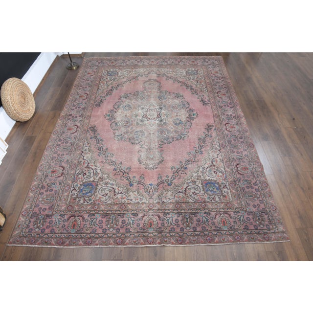 Vintage Persian Hand-Knotted vintage rug is a semi-antique vintage area rug. The '70s Eastern region of Persian's unique...