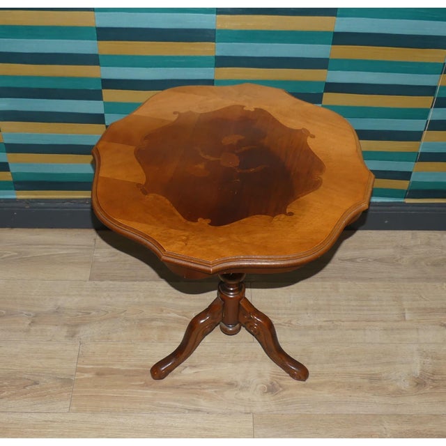 Wood Small Chippendale Side Table with Inlays, 1970s For Sale - Image 7 of 11