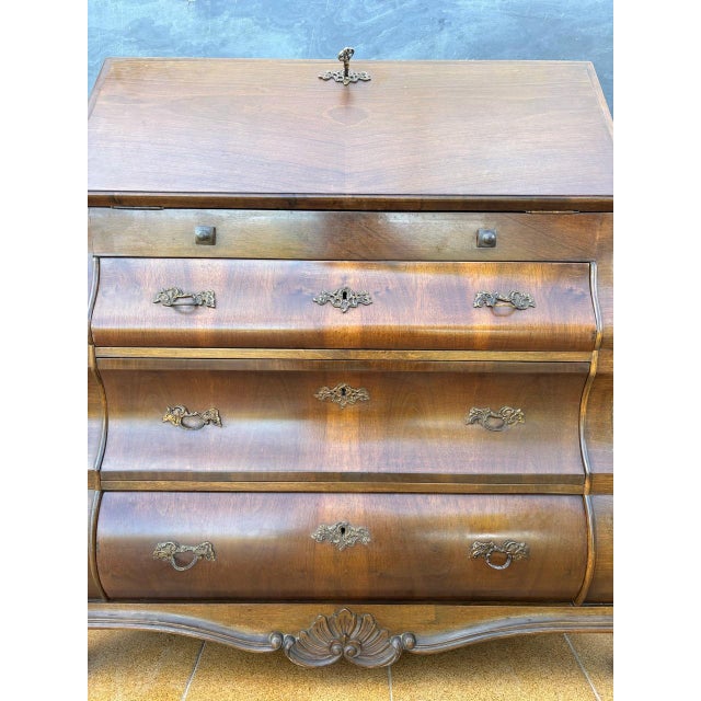 Baroque Style Bombe Secretaire, 1940 For Sale - Image 15 of 16