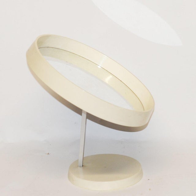 Cream Vintage Danish Cream Table Top Vanity Mirror from Termotex, 1960s For Sale - Image 8 of 10