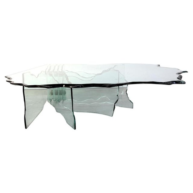 Shell Glass Coffee Table attributed to Danny Lane for Fiam Italy, 1980s For Sale - Image 13 of 13