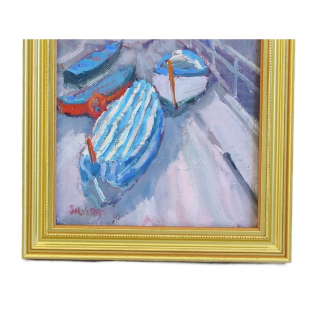 Silvio Silvestri, Listed Artist Venice Italy Painting W/ Antiqued Gold Wood Frame For Sale In Los Angeles - Image 6 of 10