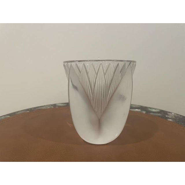 Mid-Century Modern Retired Lalique Crystal Vase. For Sale - Image 3 of 3