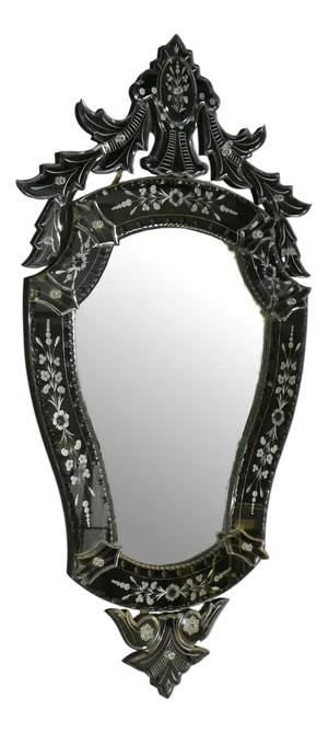 Venetian Mirror in Eglomized Glass, 1950s