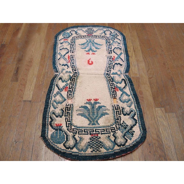 Antique Chinese horse cover, size: 1'10" x 3'8". Antique Chinese Chinese Ivory 1900s Rug, Circa Date: 1900s. This...