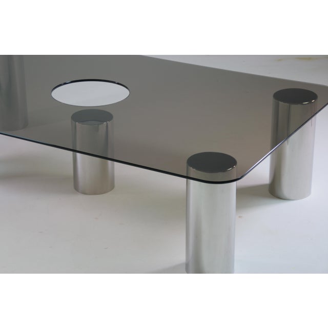 Large Coffee Table in Chrome Metal and Smoked Glass, 1970 For Sale - Image 17 of 18