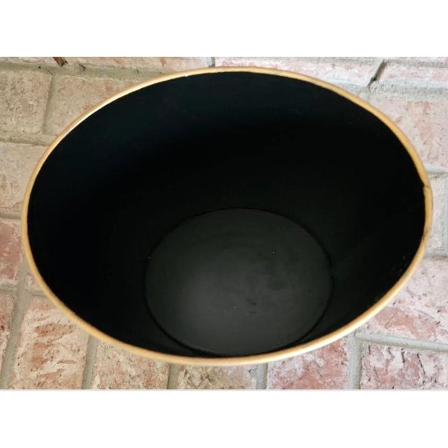 Metal Vintage Map of the Americas North and South America Black Metal Wastebasket Bin For Sale - Image 7 of 8
