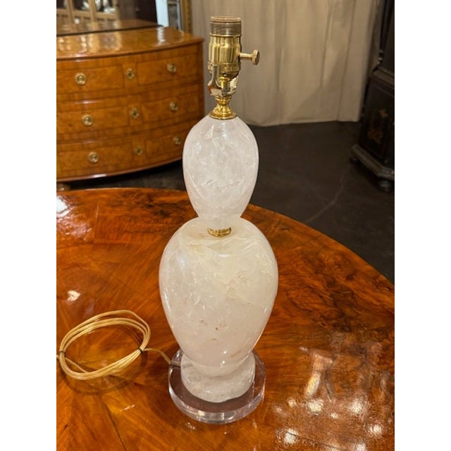 Polished Rock Crystal Lamp From Brazil For Sale In Dallas - Image 6 of 6