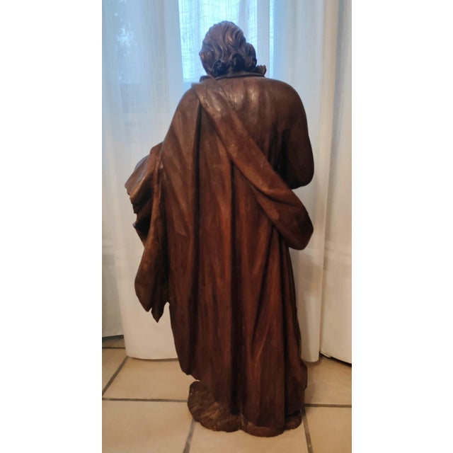 Italian Artist, Statue of Saint Joseph, 1750, Walnut For Sale - Image 3 of 13